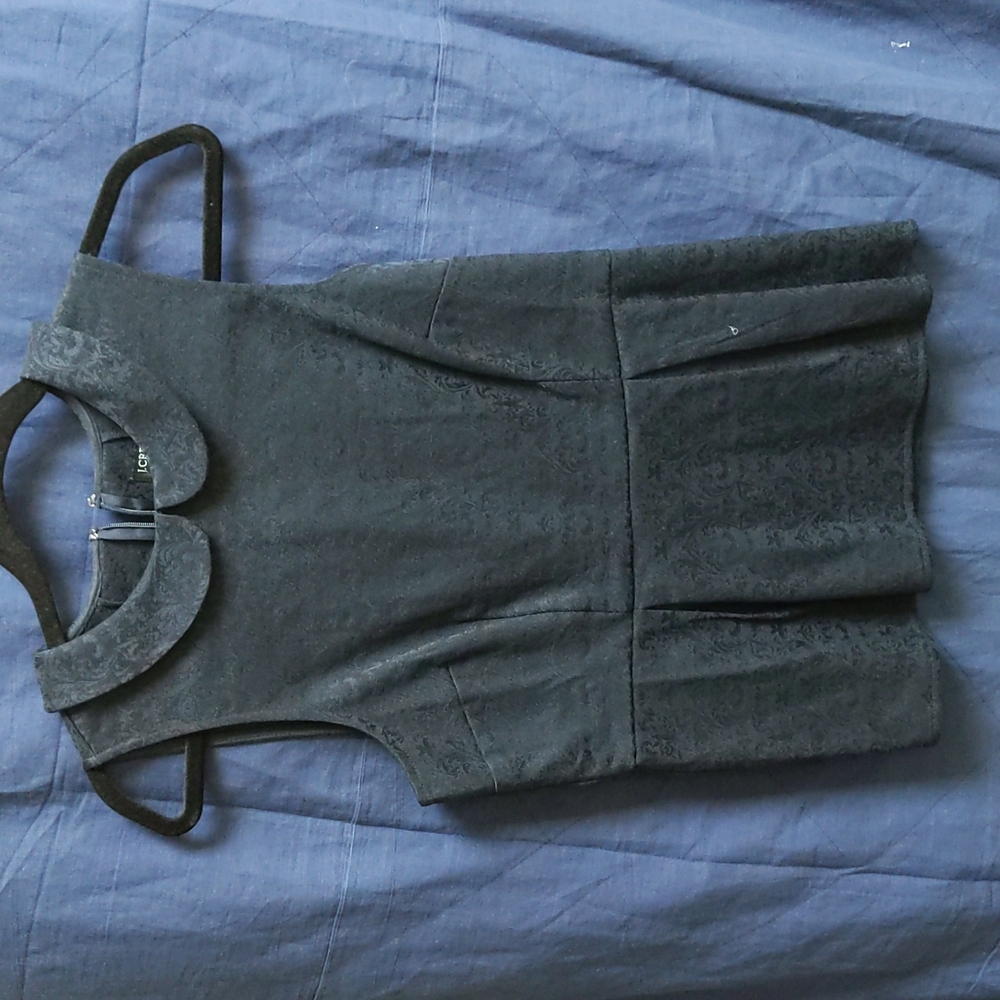 Dark Blue, Peplum Sleeveless Top